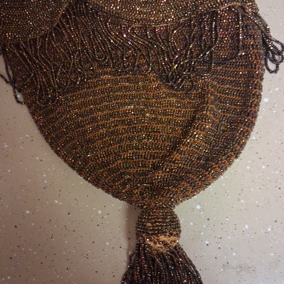 Elegant Brown Beaded Clutch - Picture 4 of 5